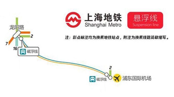 上海浦東機場交通, 懸浮列車路線圖
