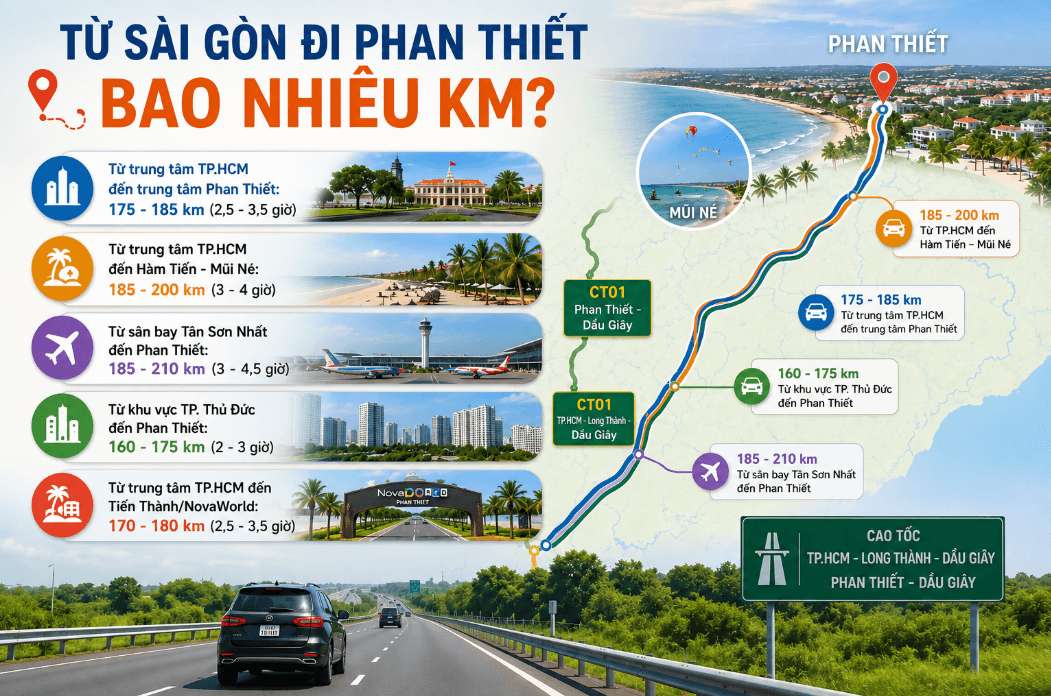 Từ Sài Gòn đi Phan Thiết bao nhiêu km?