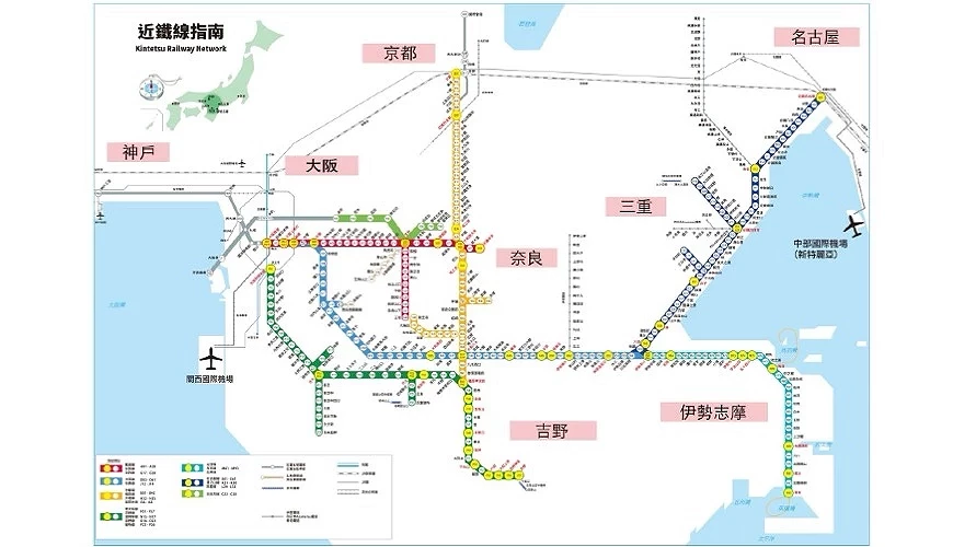 名古屋地圖, 名古屋近鐵路線圖