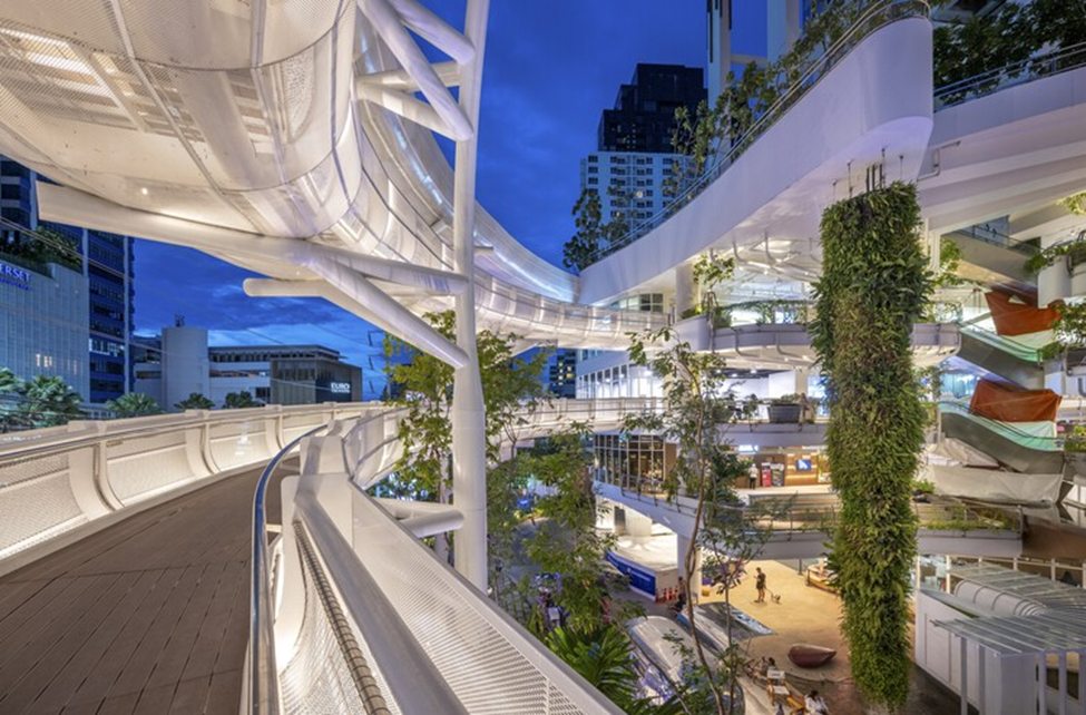 Interior of a trendy mall