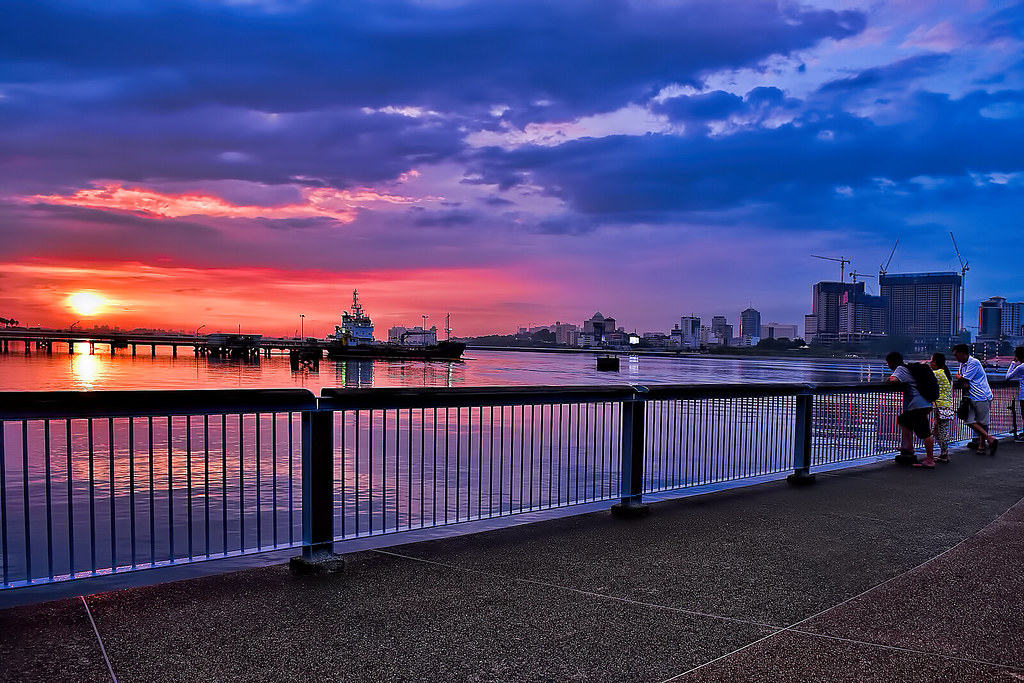 Waterfront during the sunset