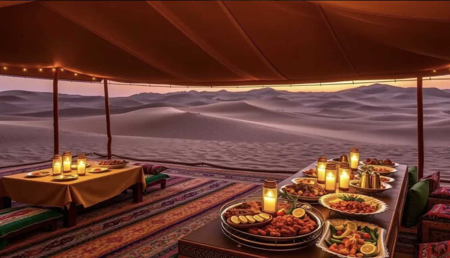 두바이 사막 일몰