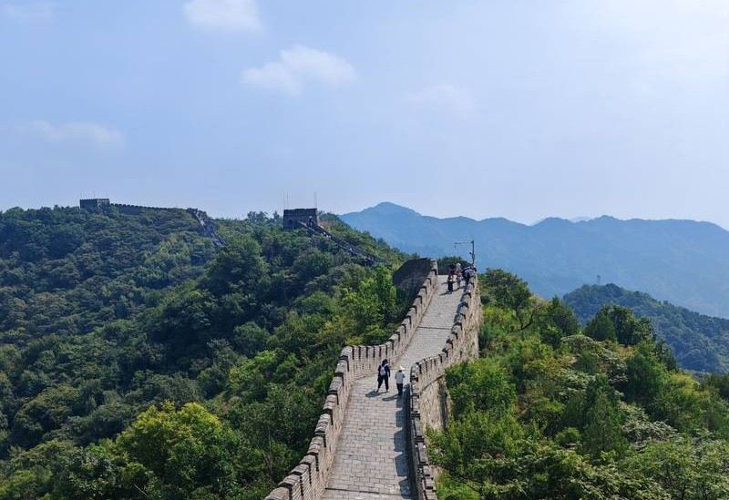 Mutianyu section of the Great Wall winding through mountain scenery