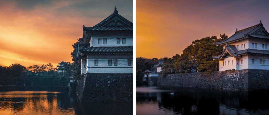 Castillo Imperial de Tokio al atardecer