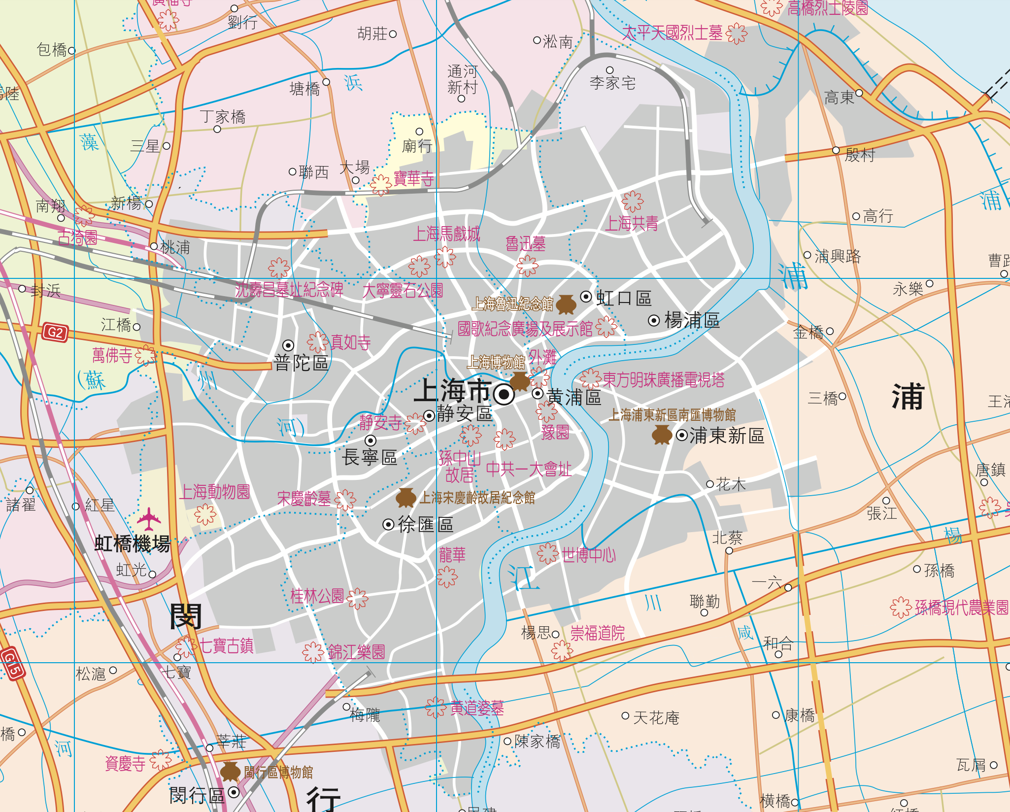 上海市中心景點地圖