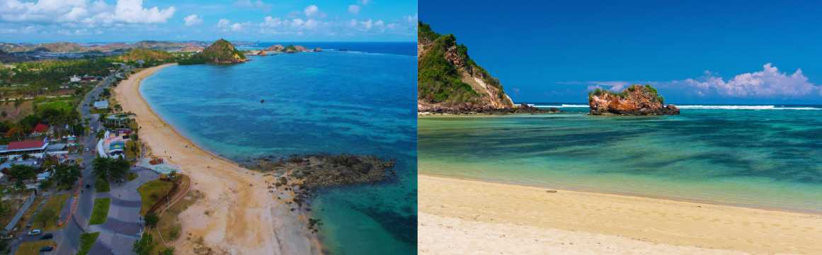 Playas de Lombok con costa urbana y calas naturales de aguas tranquilas y arena dorada