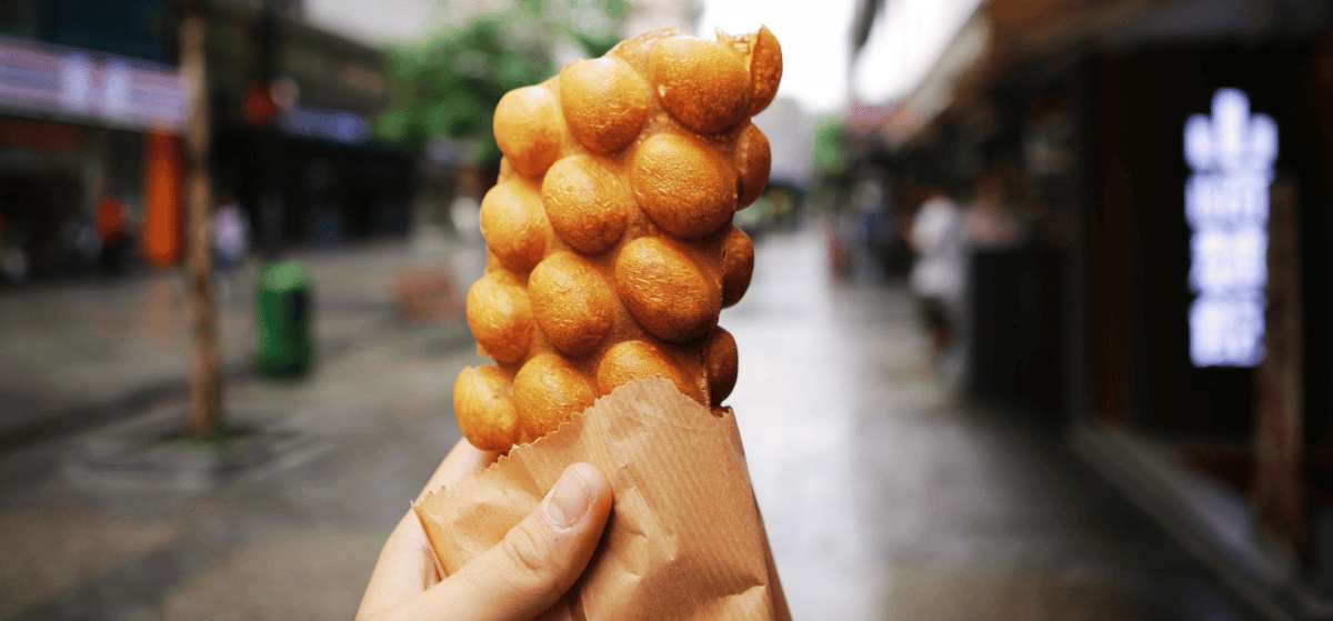 Frisch gebackene Egg Waffle