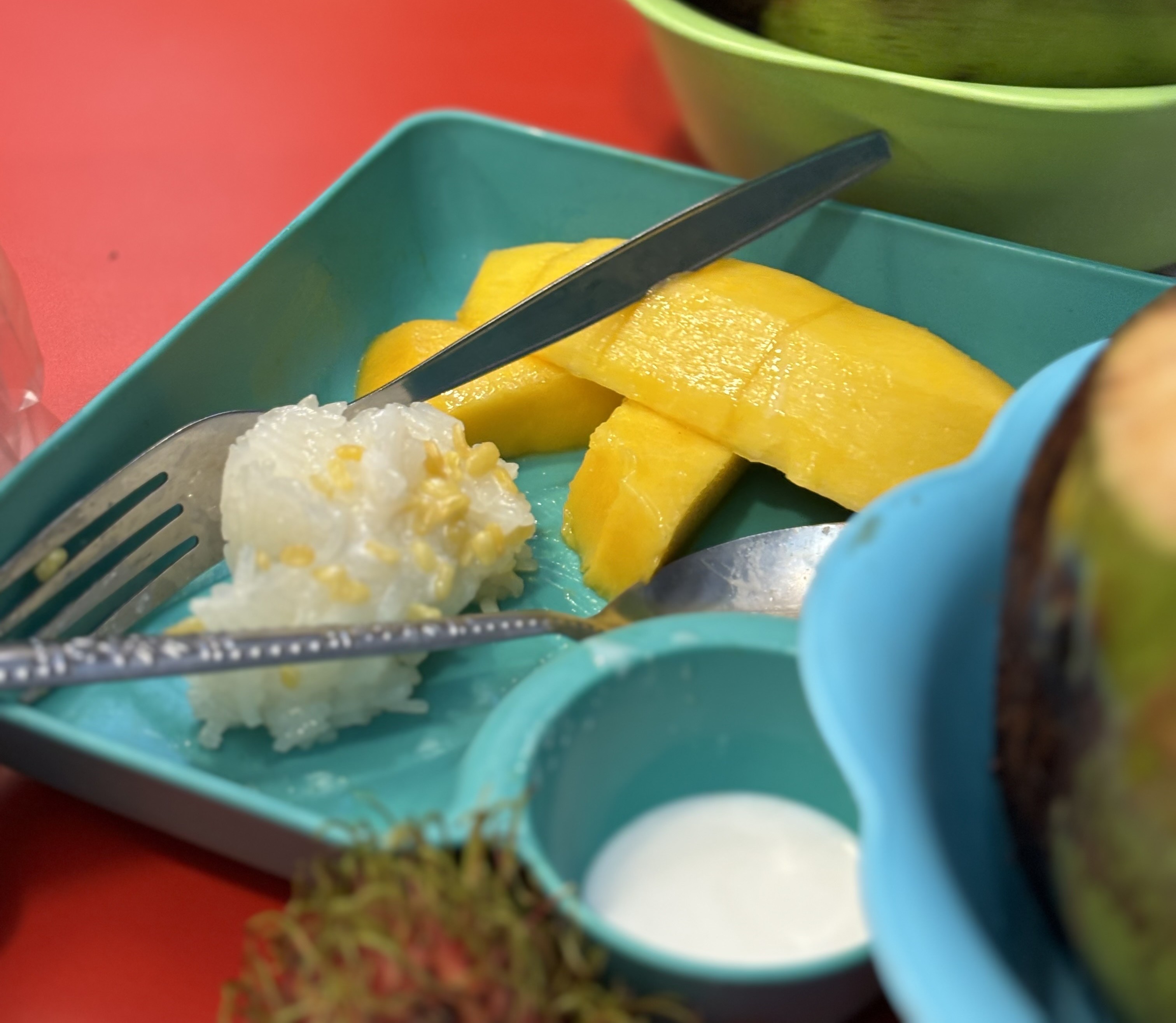 丹嫩莎朵水上市場美食 #1｜芒果糯米飯