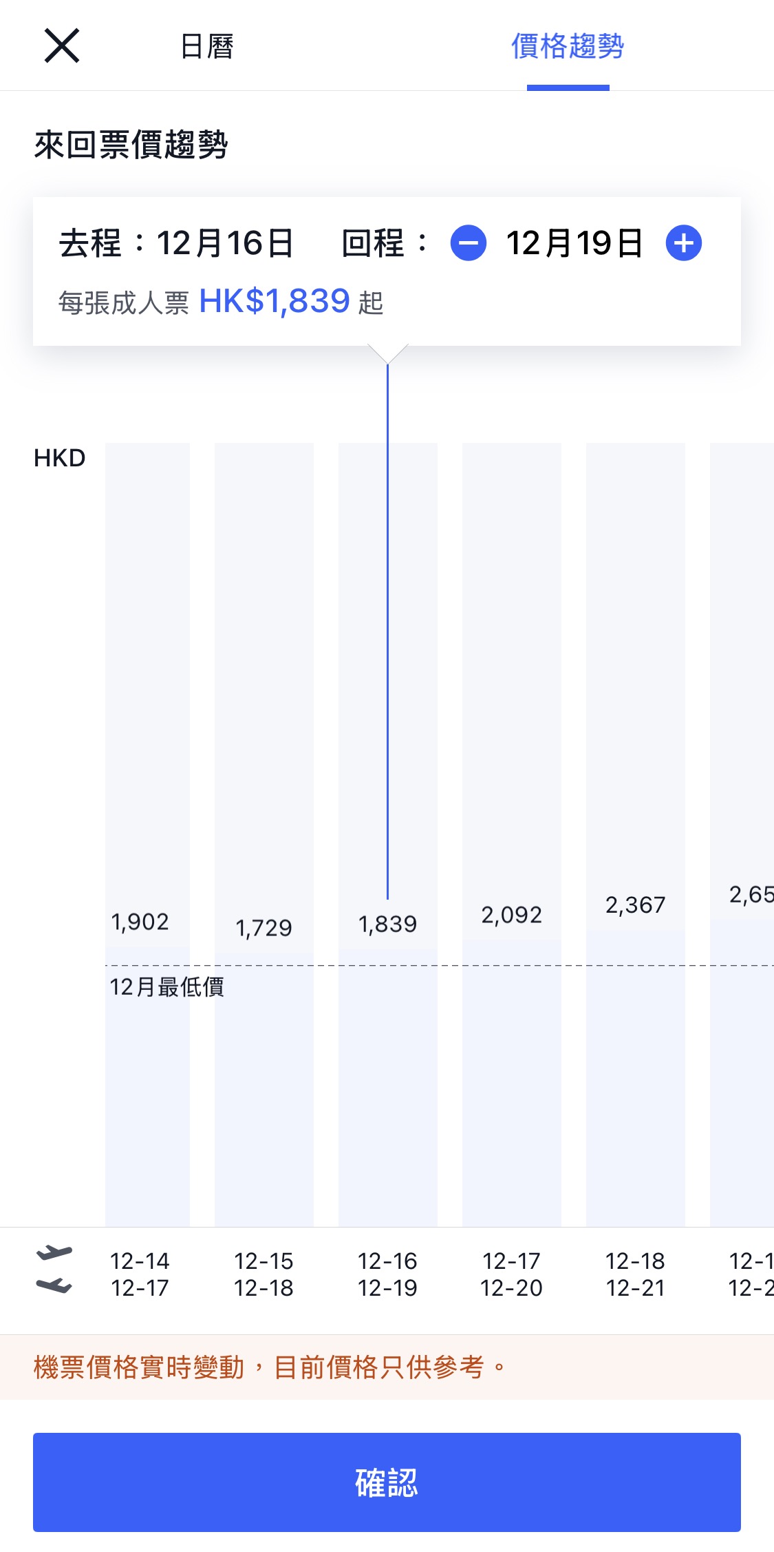 安心退改飛, 彈性出發日期