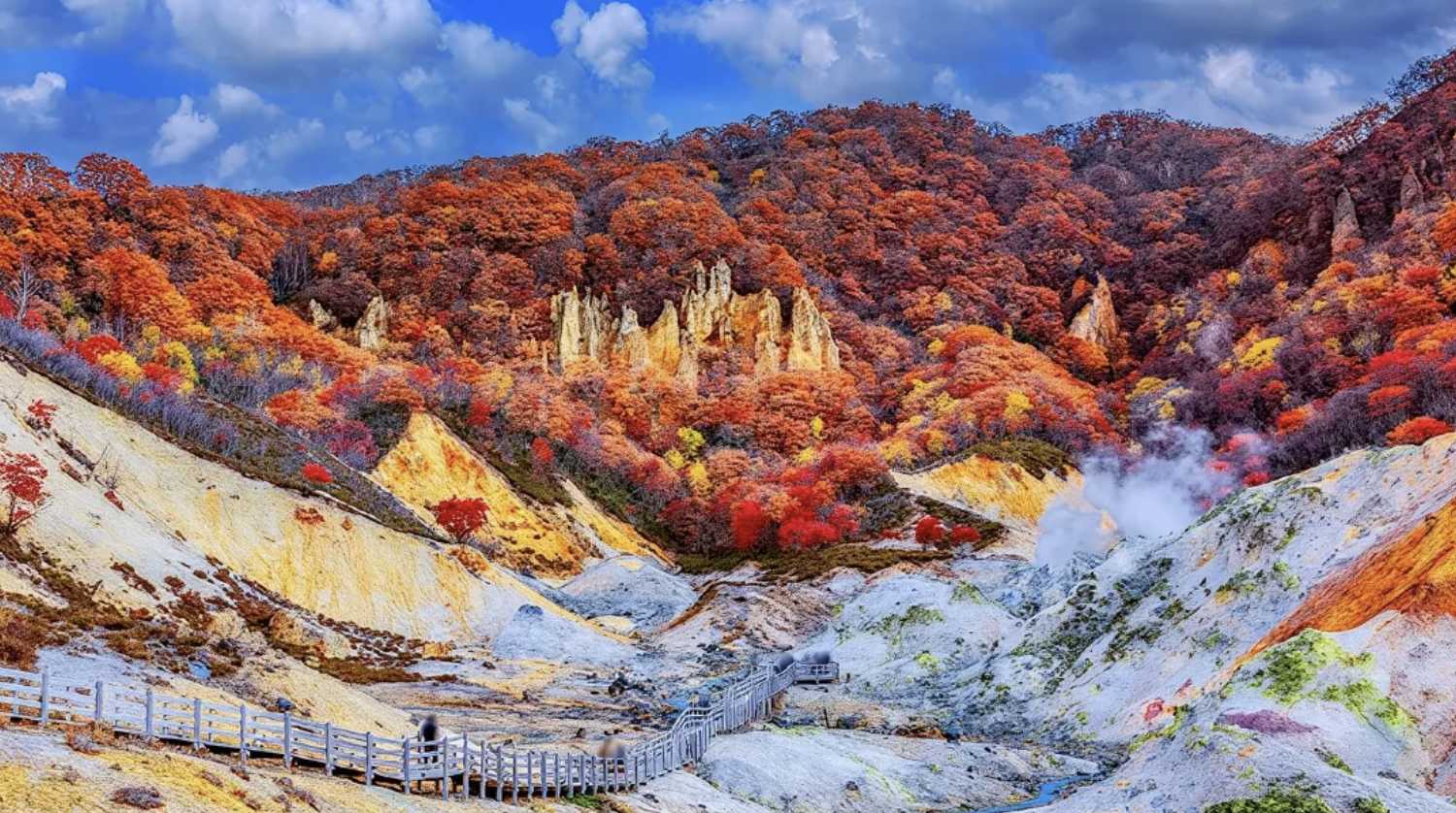 노보리베츠 지옥계곡 가을