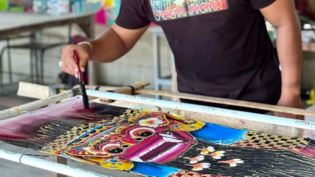 Batik painting in progress