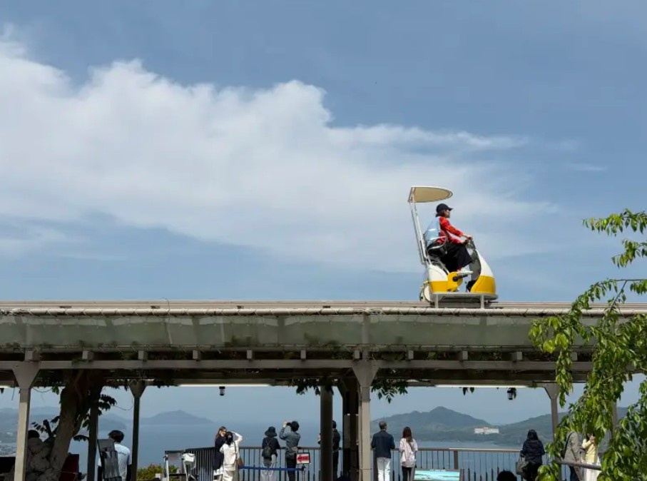 Pedal powered ride overlooking Osaka Bay