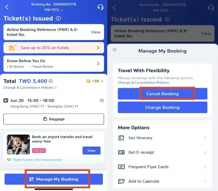 Manage My Booking