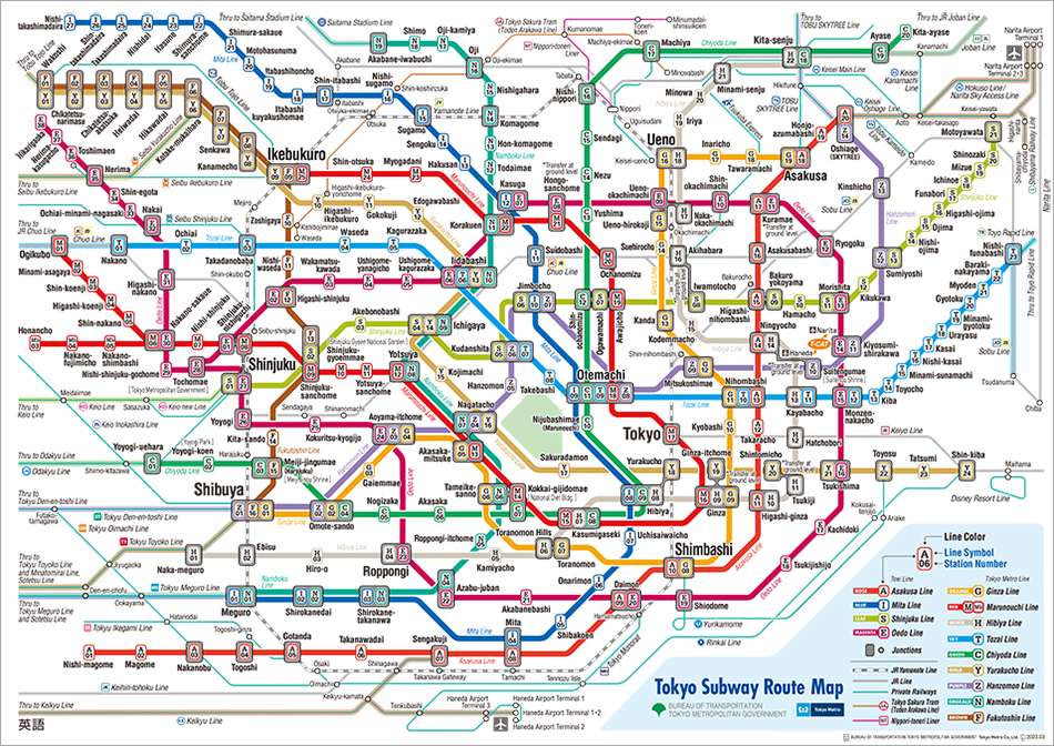 แผนที่รถไฟโตเกียว