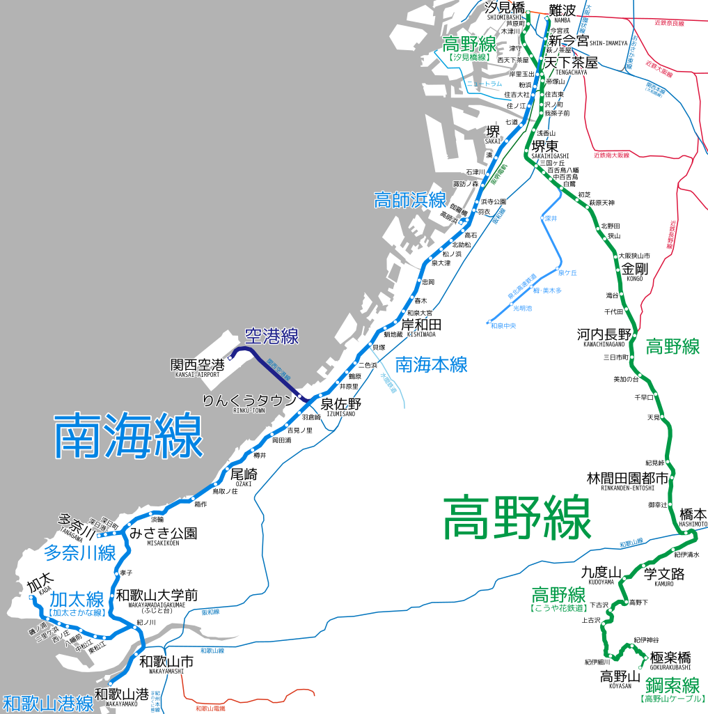 南海電鐵, 路線圖