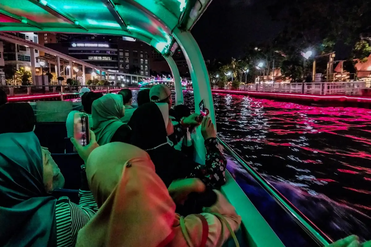 in the boat at Melaka River