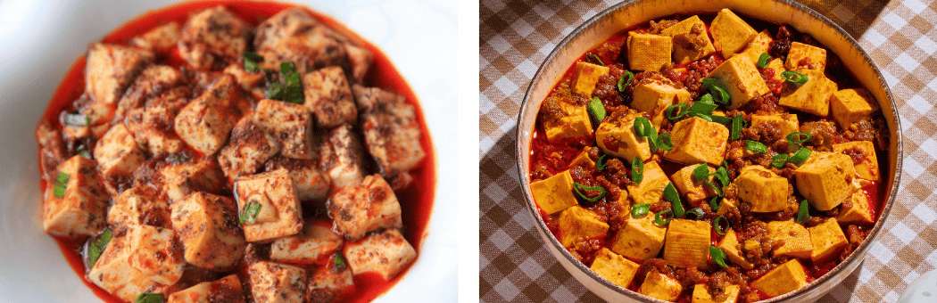 Traditionnel Mapo tofu à la sauce épicée et au poivre du Sichuan, une spécialité incontournable de Chengdu