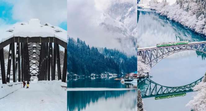 สะพานแม่น้ำทาดามิ - ที่เที่ยวญี่ปุ่นหน้าหนาว