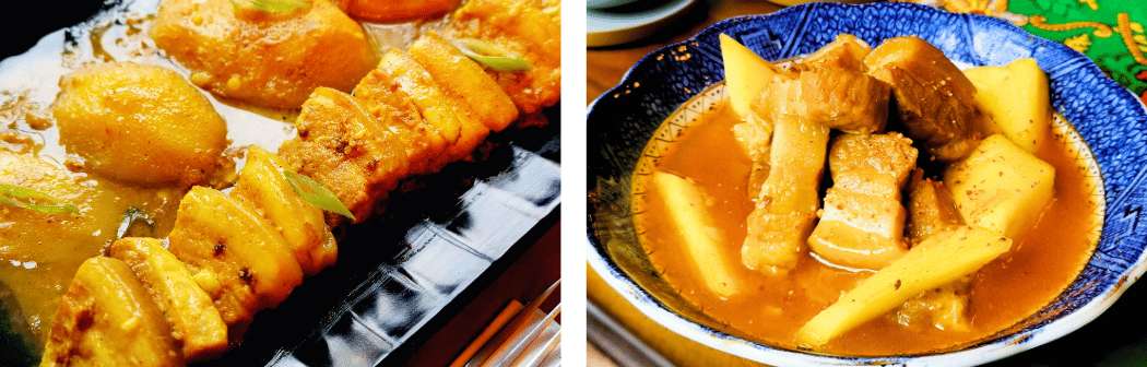 Curry macaense elaborado con carne, patatas y especias influenciadas por la cocina portuguesa y asiática