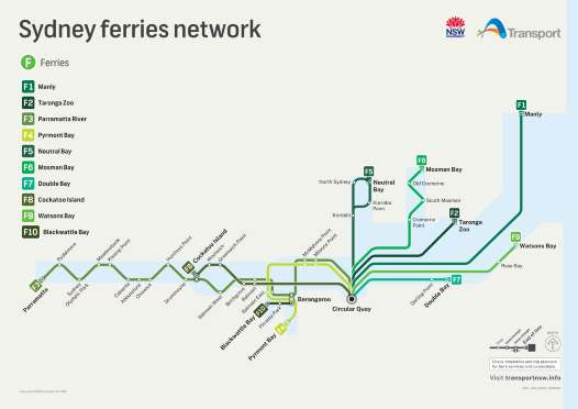Sydney Ferry Map