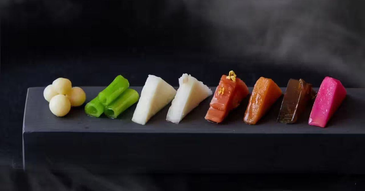 Vegetarisches Gourmet-Menü serviert im Fu He Hui