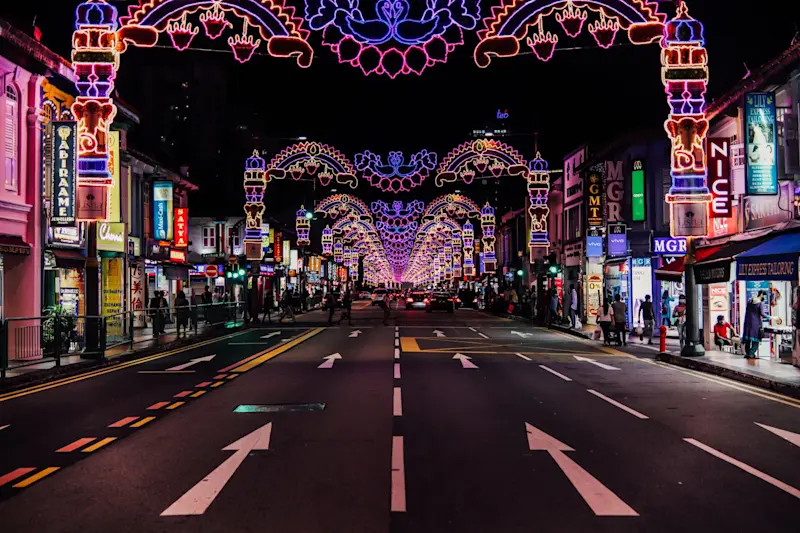 Little india lights up at night