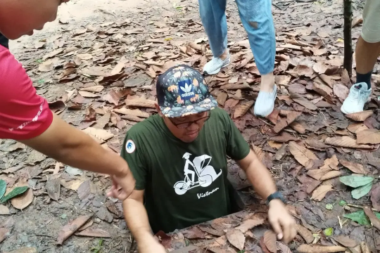 small opening at Cu Chi Tunnel