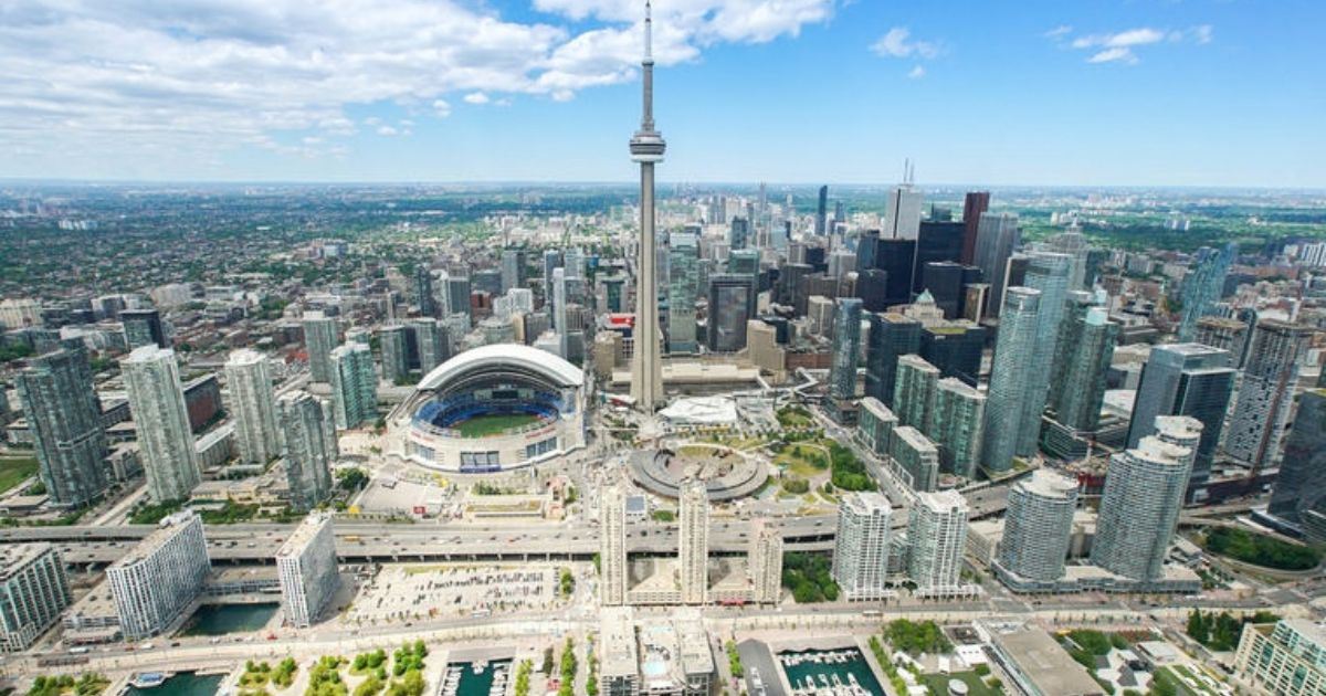 Aerial view of Toronto and CN Tower