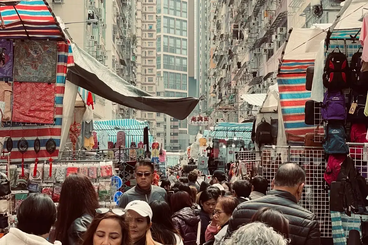 along the stores at Ladies’ Market