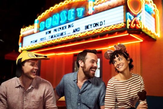 Visitors outside the Sunset Boulevard theater at Disney's Hollywood Studios