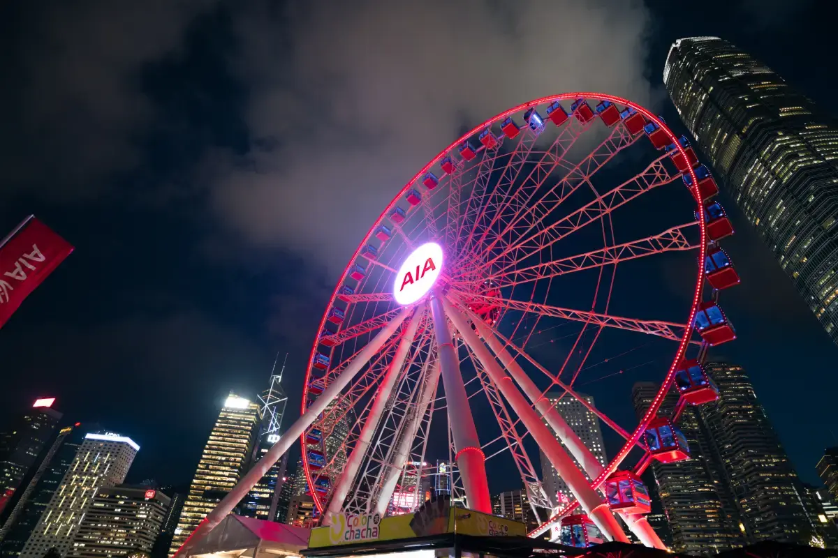 night scene of Hong Kong Observation Wheel