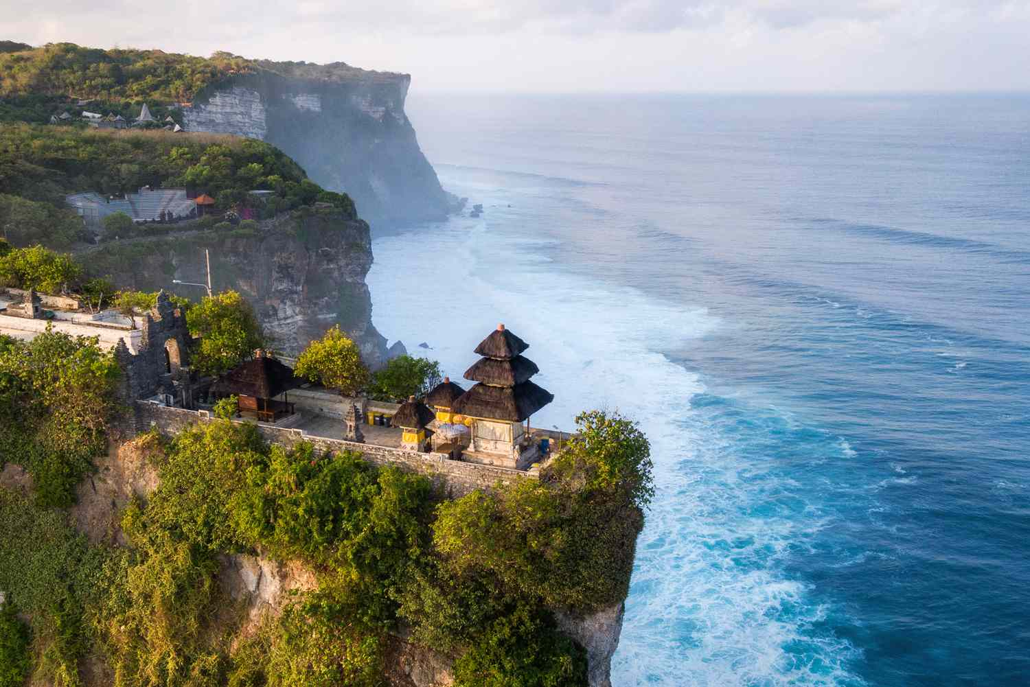 A temple overlooking the sea on top of a mountain