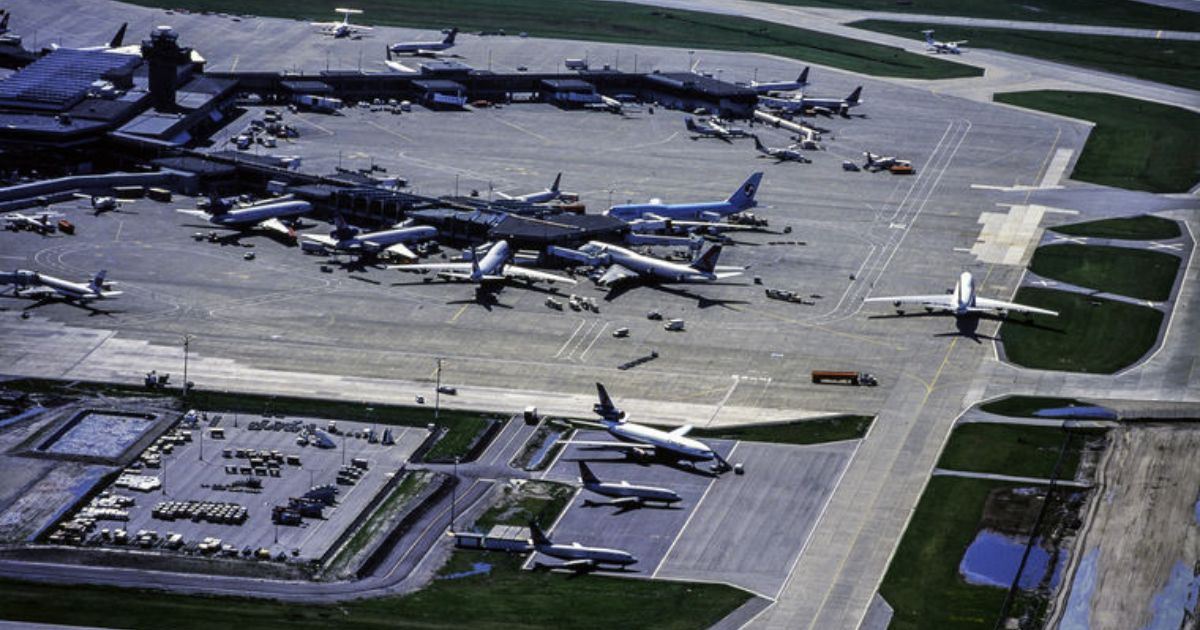 Aerial view of Vancouver Airport