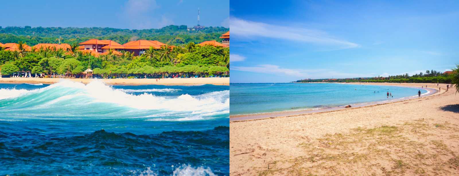 Bali's beaches, with their powerful waves and tranquil swimming spots, golden sands and lush tropical greenery.