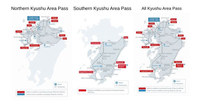 เส้นทางเดินรถไฟของ JR Kyushu Pass