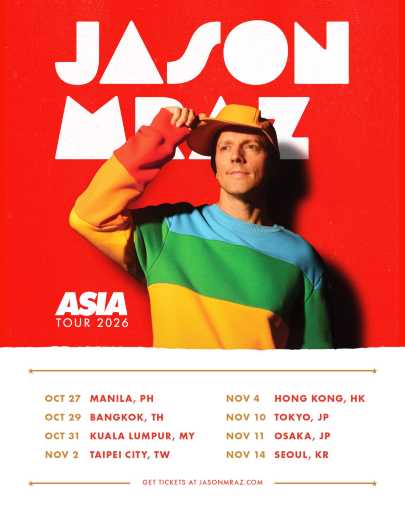 Jason Mraz亞洲巡演演唱會場次一覽