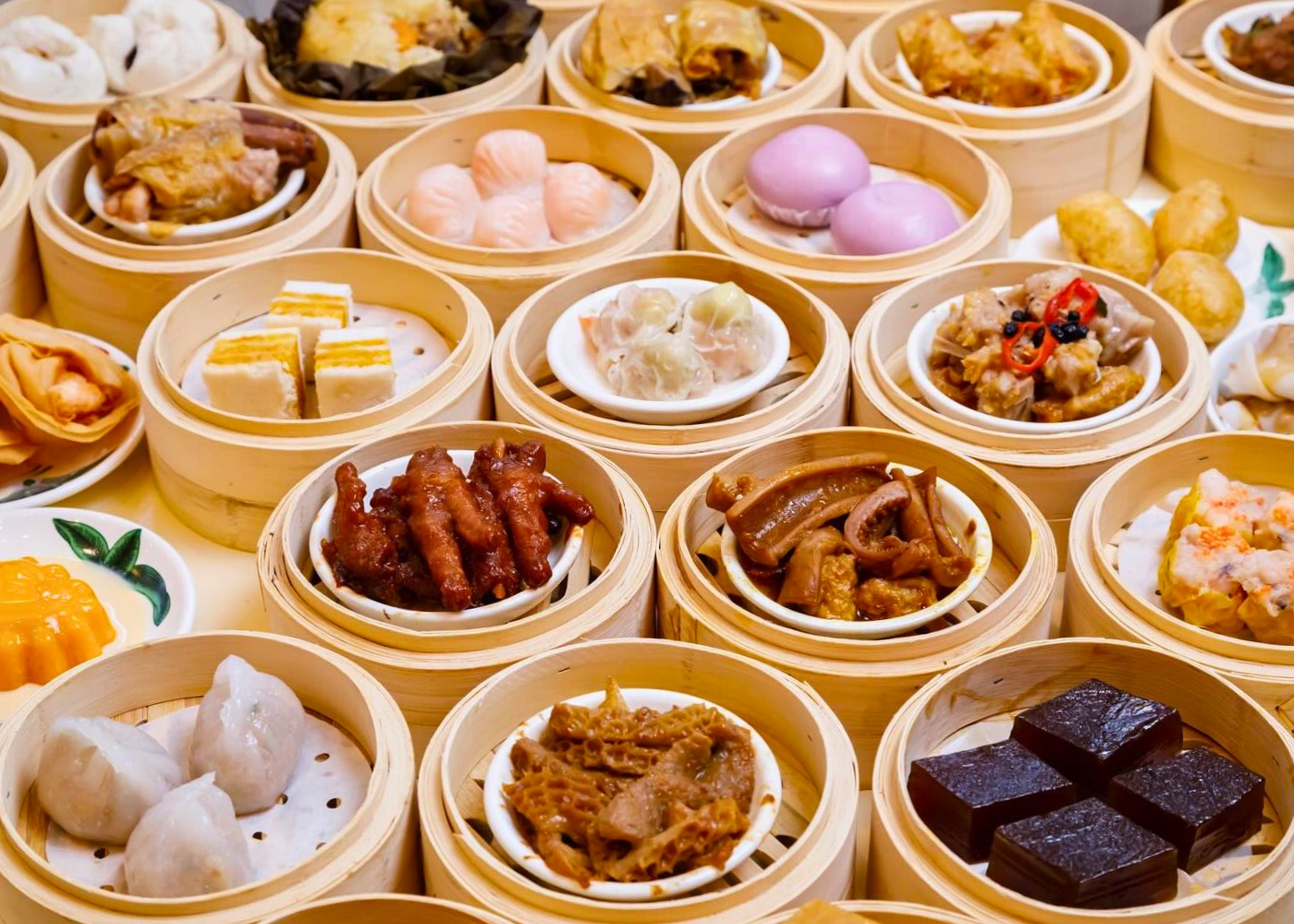 An assortment of hong kong style dimsum
