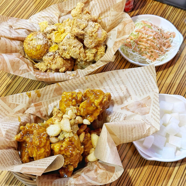 李家粟米炸雞、蒜香蜂蜜味炸雞