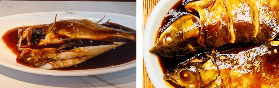 Poisson du lac de l'Ouest à la sauce traditionnelle, servi dans un restaurant de Hangzhou