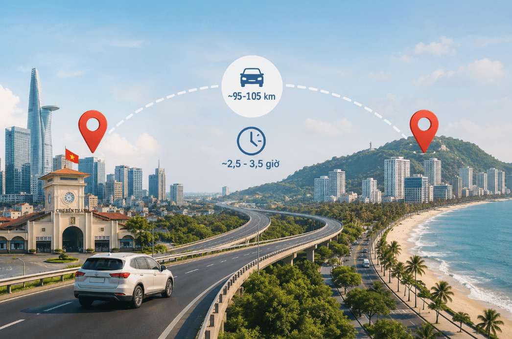 Từ Sài Gòn đi Vũng Tàu bao nhiêu km?