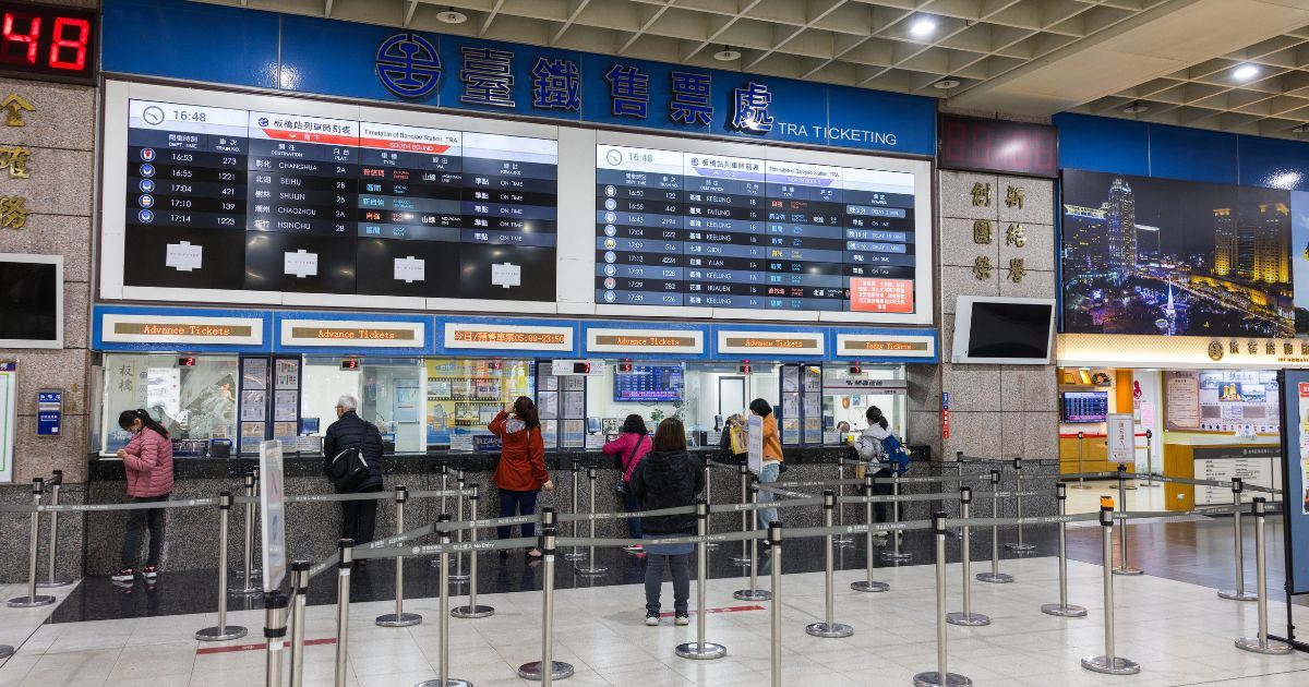 A train ticket booking counter