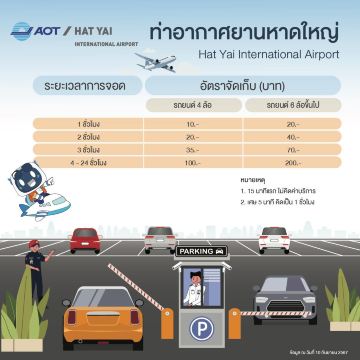 อัตราค่าที่จอดรถสนามบินหาดใหญ่