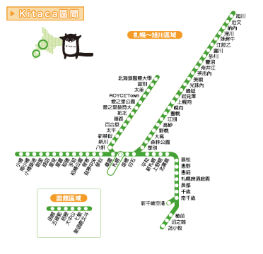 Kitaca 使用範圍地圖