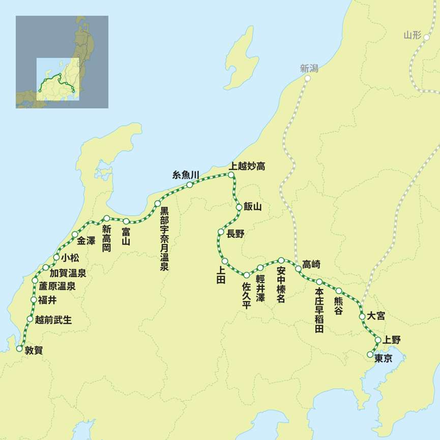 北陸新幹線路線圖