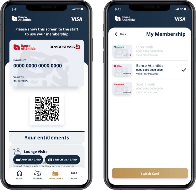 จัดการหลายบัตรในบัญชีเดียว Visa Airport Companion