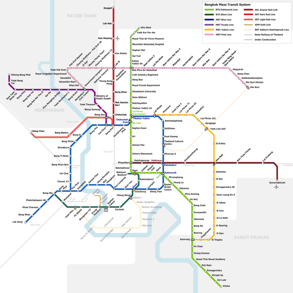방콕 공항철도, MRT 환승