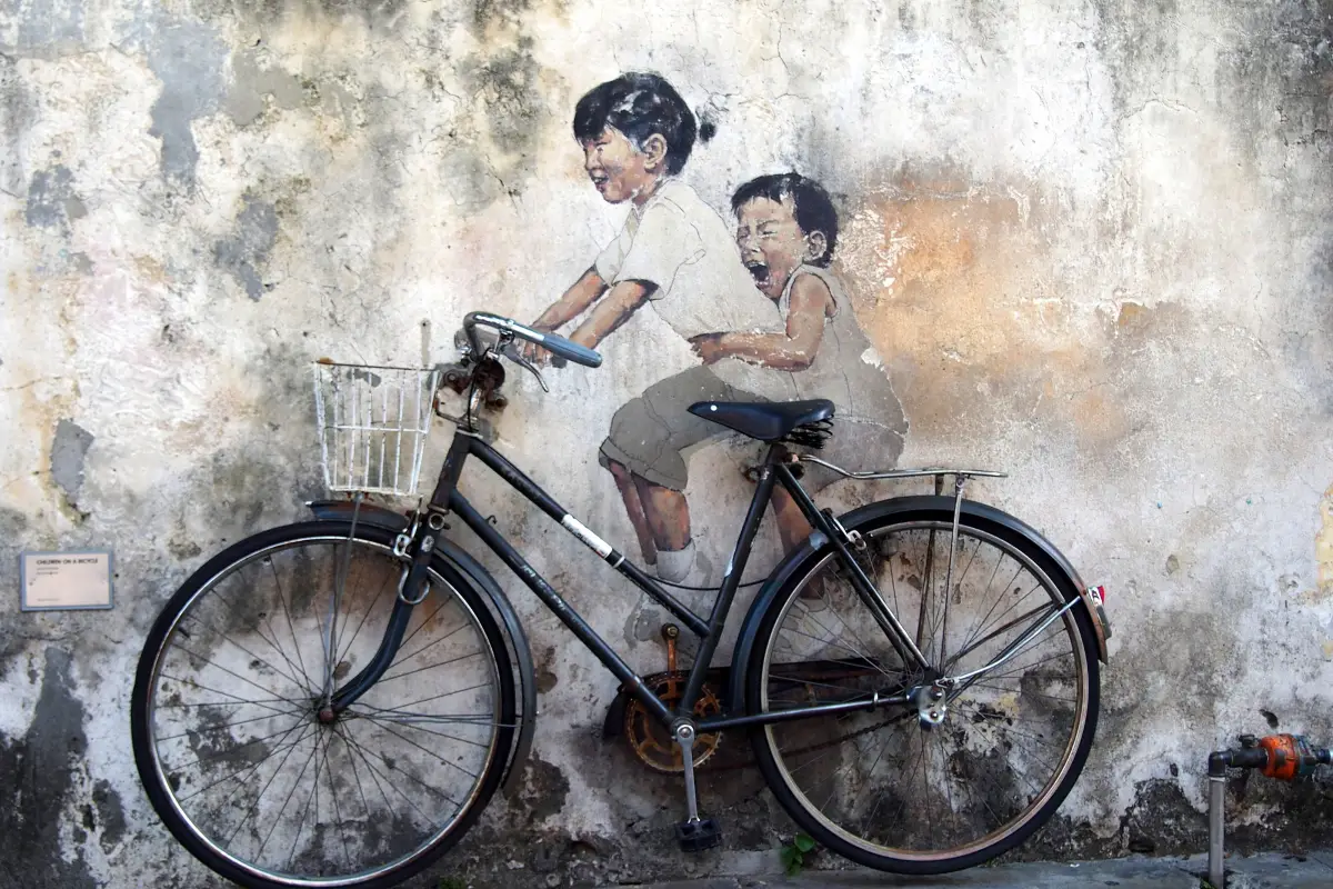 "Kids on Bicycle" mural
