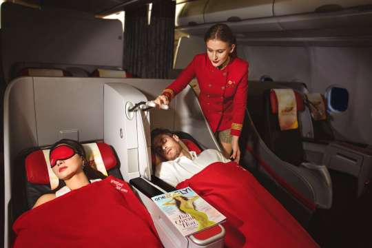 ที่นั่งปรับนอนได้บน Vietjet SkyBoss