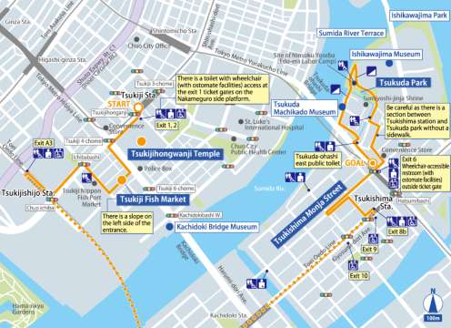 แผนที่ตลาดปลา Tsukiji