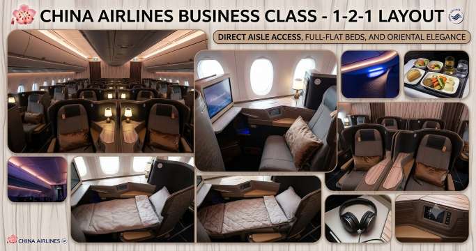 How Is China Airlines Business Class Seating Layout Across Aircraft Types?